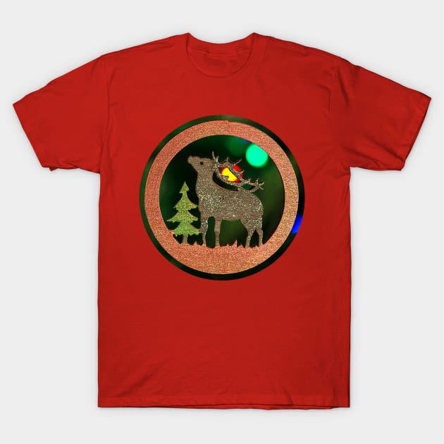 Decorated Christmas tree on blurred, sparkling and fairy background. Christmas decoration T-Shirt by NxtArt